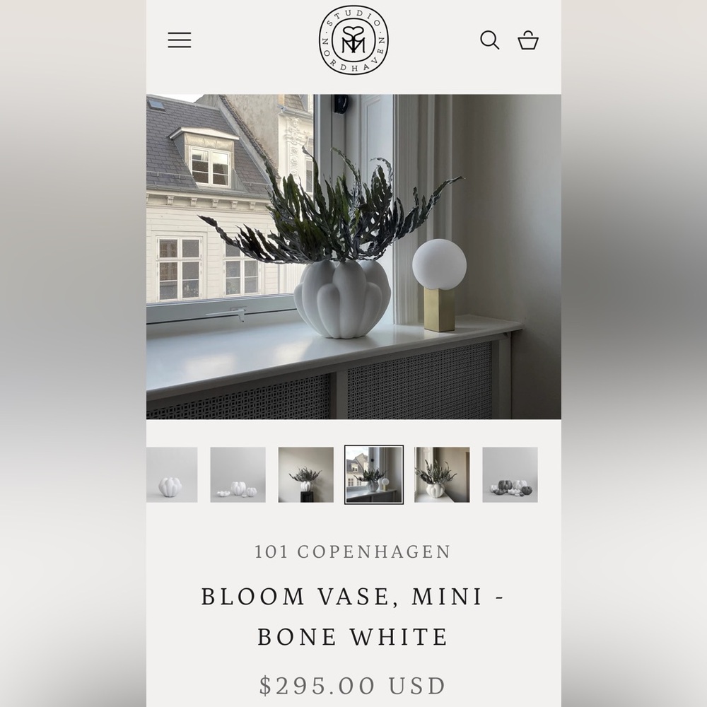 101 Copenhagen Bloom Vase, Mini - Bone White - Picture 6 of 14